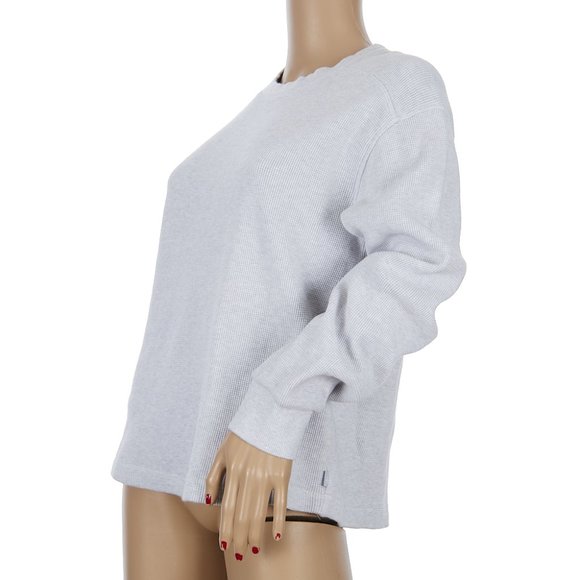 TNA Aritzia Gray Cotton Waffleknit Sweater Women's Size Small - Picture 5 of 10